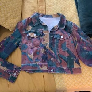 Multicolor jean denim jacket